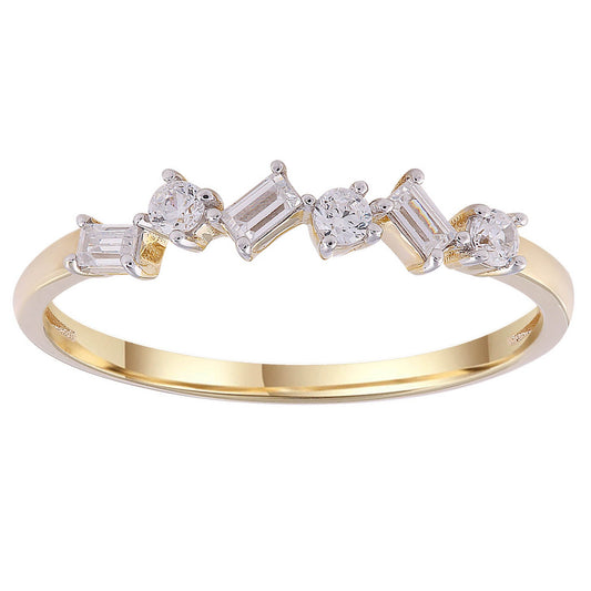 Ring with 0.18ct Diamonds in 9K Yellow Gold