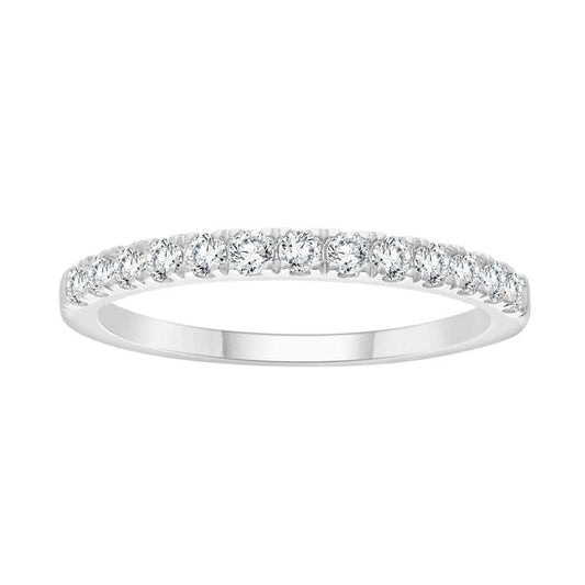 0.33ct Claw Set Band in 9K White Gold