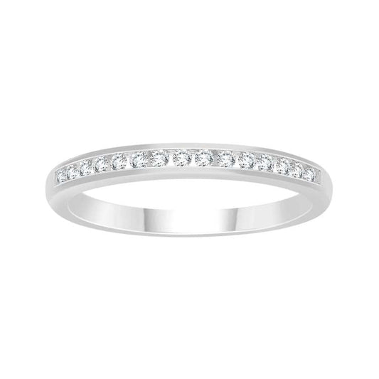 0.15ct Diamond Channel Set Band in 9K White Gold