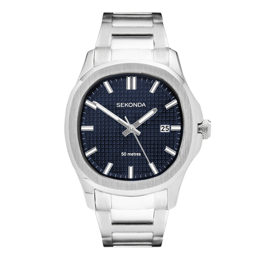 Sekonda Mens Octaire Blue Dial Stainless Steel Bracelet 40mm Watch