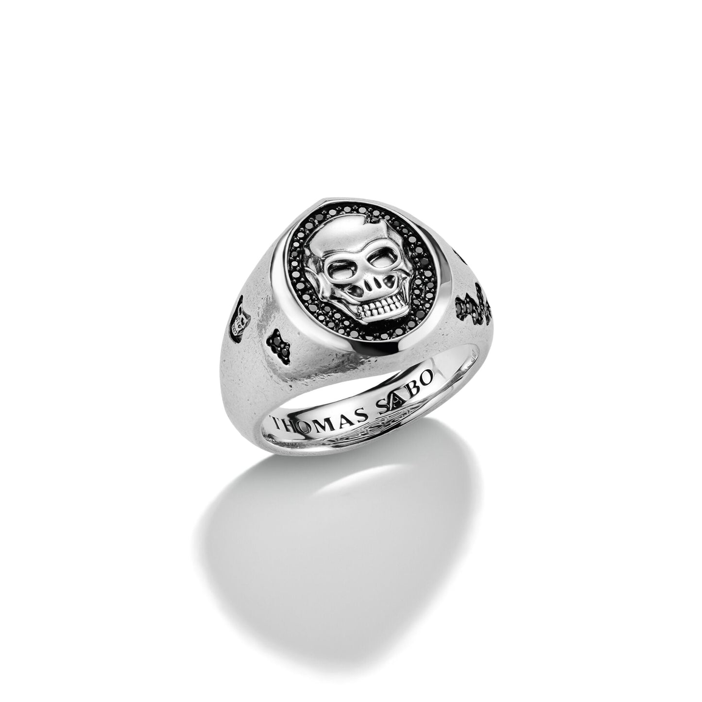 THOMAS SABO Skull Signet Ring With Black Zirconia