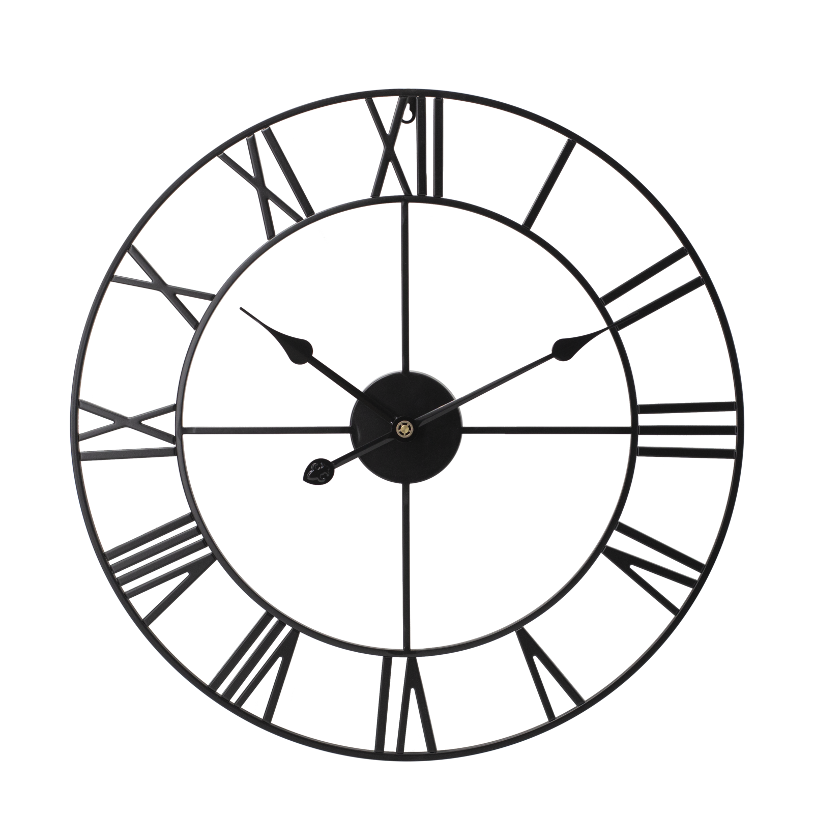 One Six Eight London Karl 60cm Black Frame Silent Wall Clock