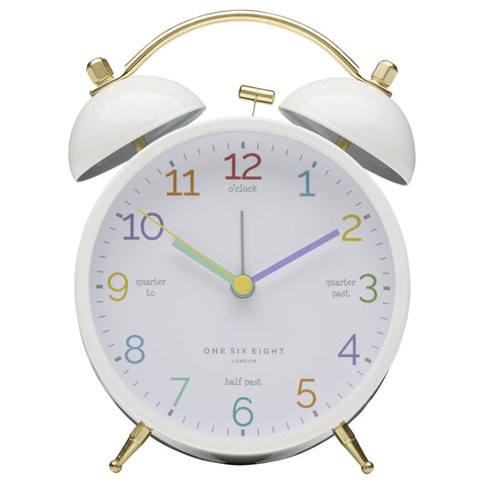 One Six Eight London Learn the Time White Alarm Clock