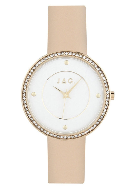 JAG Antoinette Ladies Watch J2358 Rose Gold/Beige