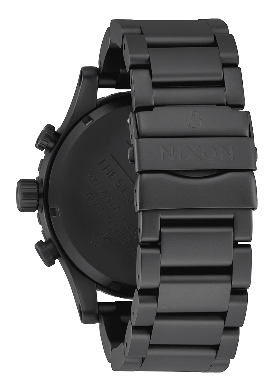 Nixon Mens 51-30 Chronograph Watch Matte Black/Black