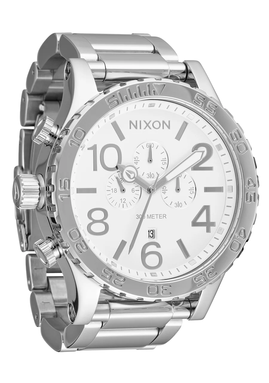 Nixon Mens 51-30 Chronograph Watch - High Polish / White