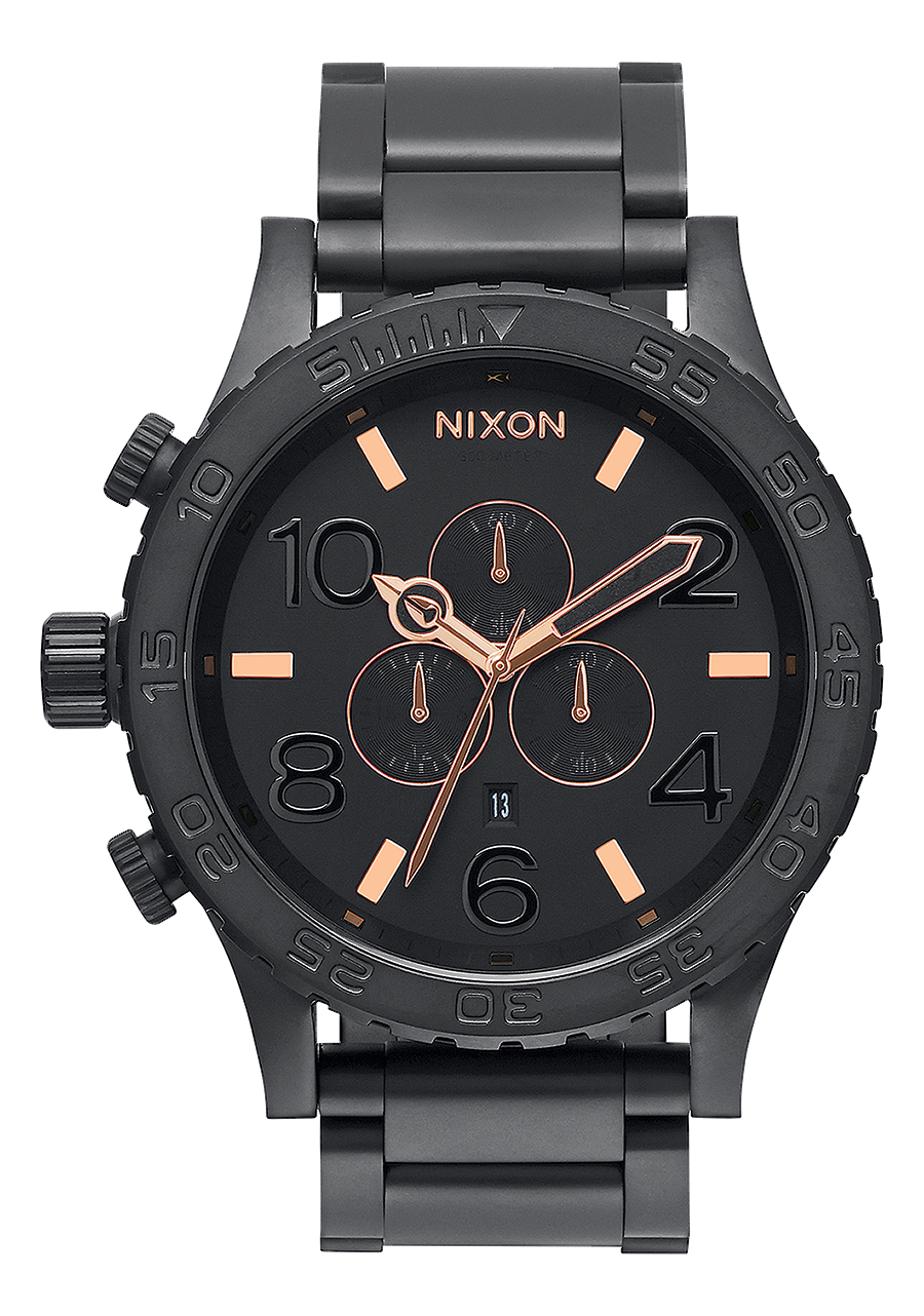 Nixon Mens 51-30 Chronograph Watch Black/Rose Gold