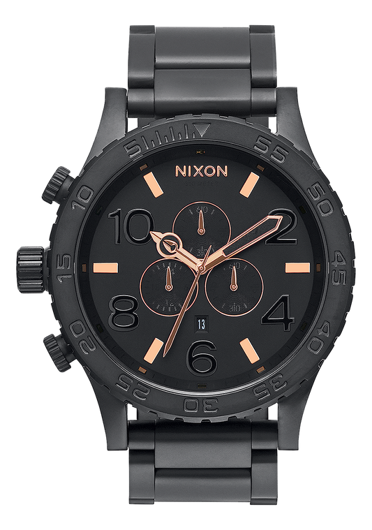 Nixon Mens 51-30 Chronograph Watch Black/Rose Gold