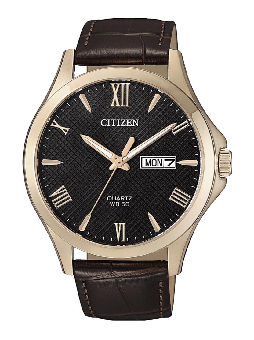 Citizen Men's Quartz 50m Watch BF2023-01H Rose Gold/Brown/Black