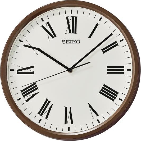 Seiko Analogue Wall Clock QHA009-B White/Brown