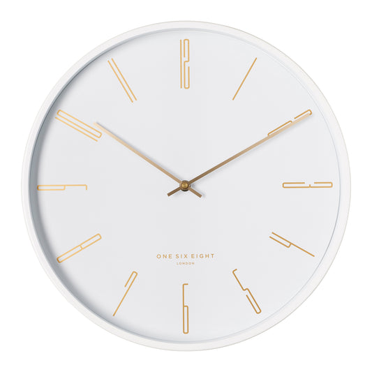One Six Eight London Maya 30cm White Silent Wall Clock