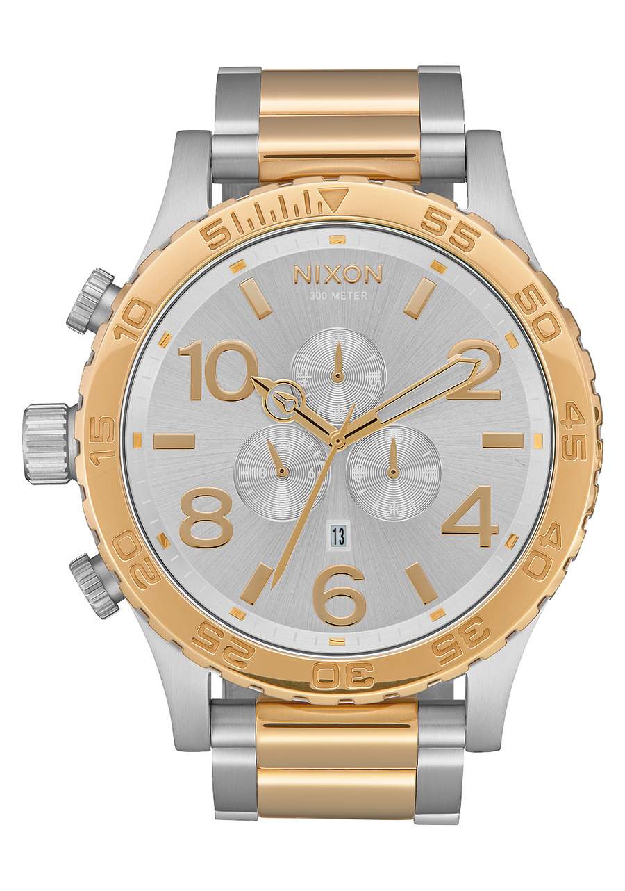 Nixon Mens 51-30 Chronograph Watch Silver/Gold