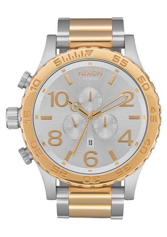 Nixon Mens 51-30 Chronograph Watch Silver/Gold