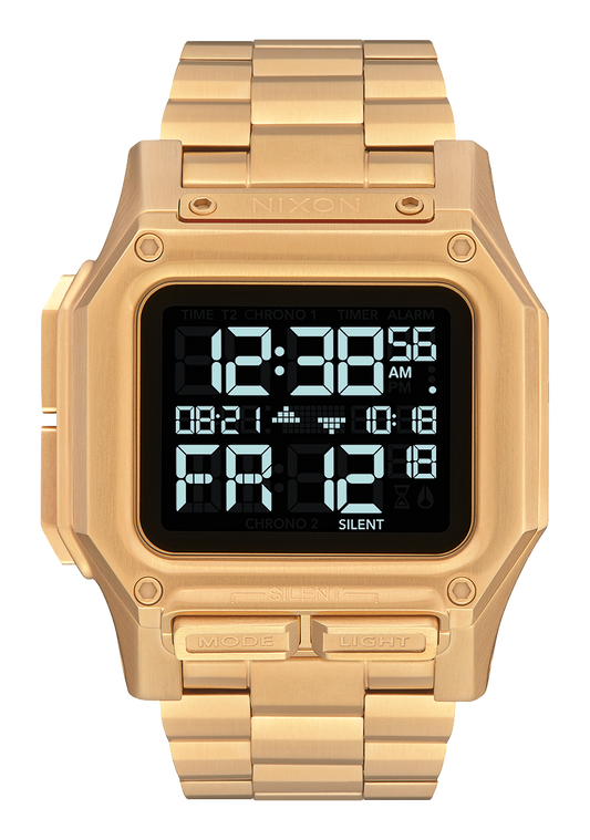 Nixon Mens Regulus Stainless Steel Digital Watch All Gold