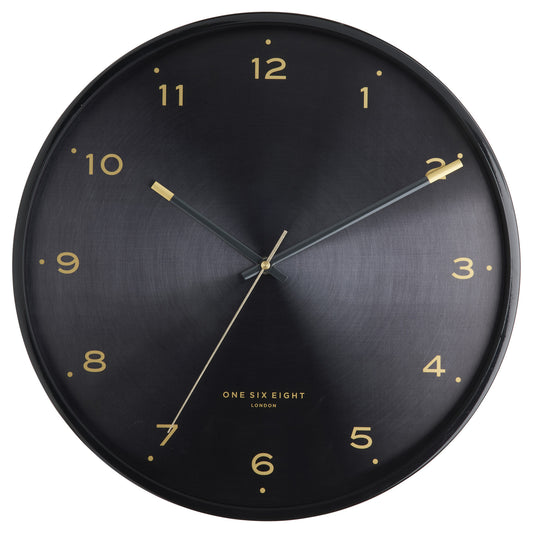 One Six Eight London Elsa 40cm Black Silent Wall Clock