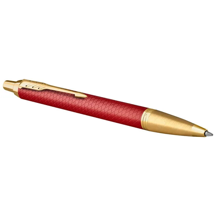 Parker IM Premium Ballpoint Pen Matte Red with Gold Trim