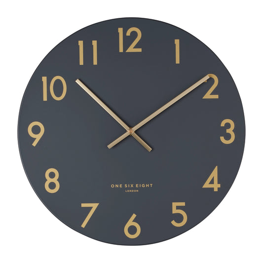 One Six Eight London Jones 30cm Charcoal Silent Wall Clock