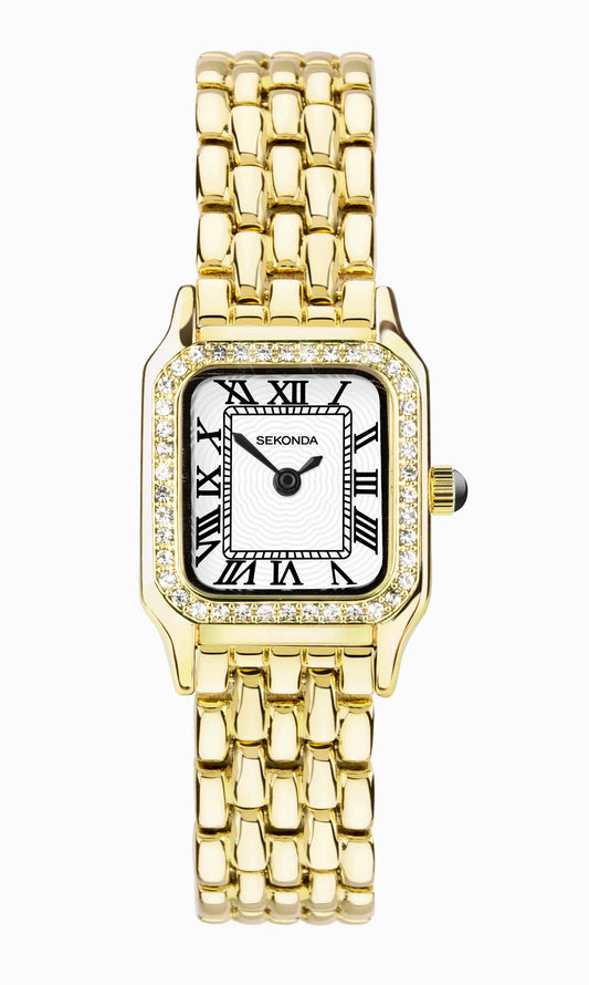 Sekonda Monica Ladies Watch | Two Tone Alloy Case Bracelet Stone Set | 40642