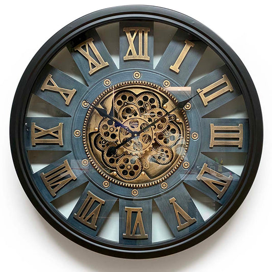 François Rotary Gears Metal Wall Clock 72cm