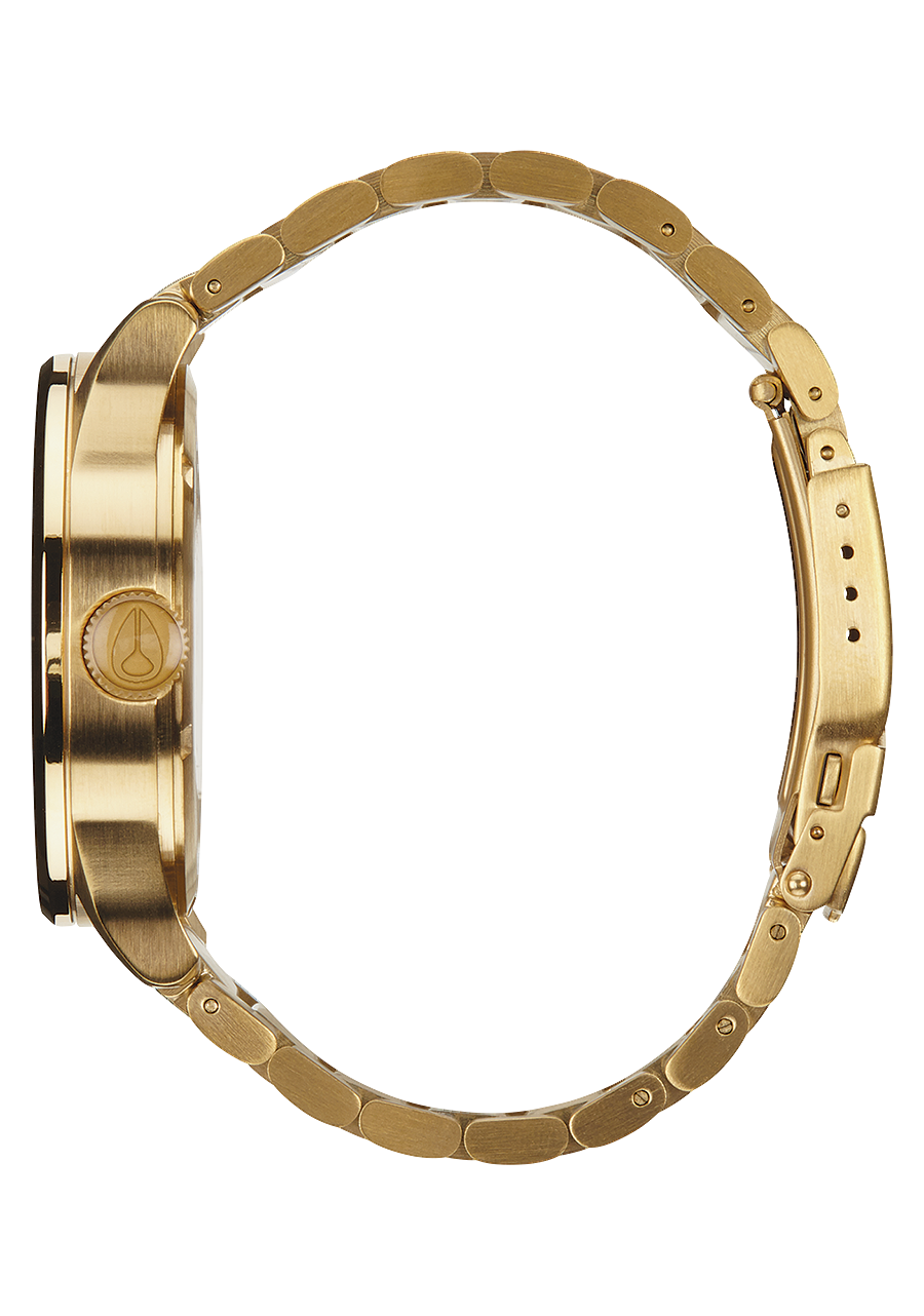 Nixon Mens Sentry SS Stainless Steel Watch Black/Gold
