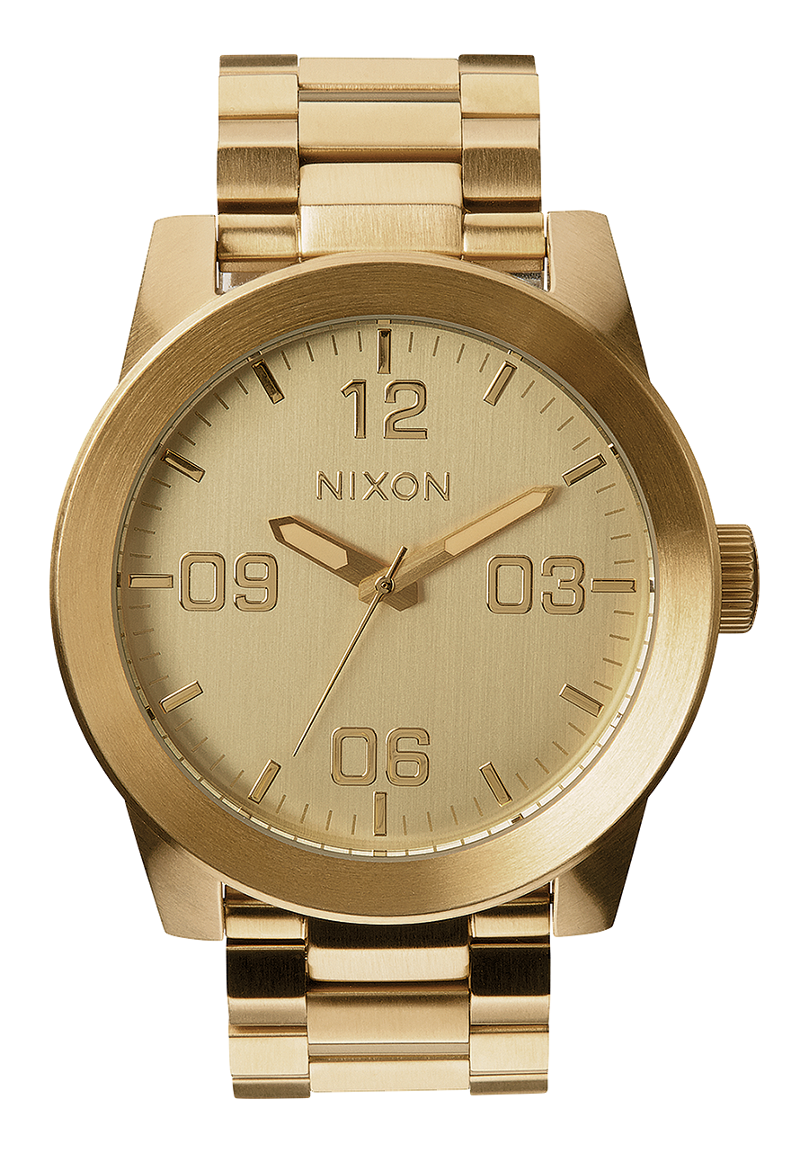 Nixon Mens Corporal Stainless Steel Watch All Gold