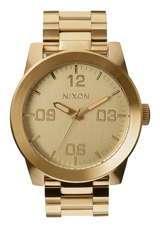 Nixon Mens Corporal Stainless Steel Watch All Gold