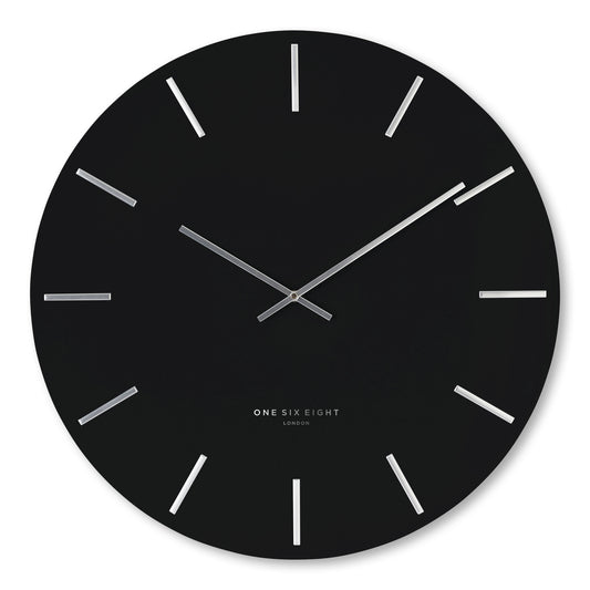 One Six Eight London Luca 40cm Black Silent Wall Clock
