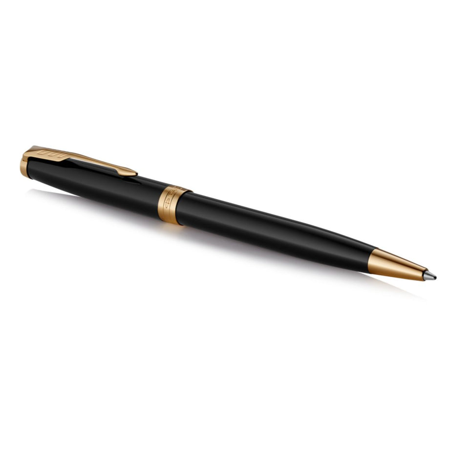 Parker Sonnet Black Lacquer Gold Trim Ballpoint Pen