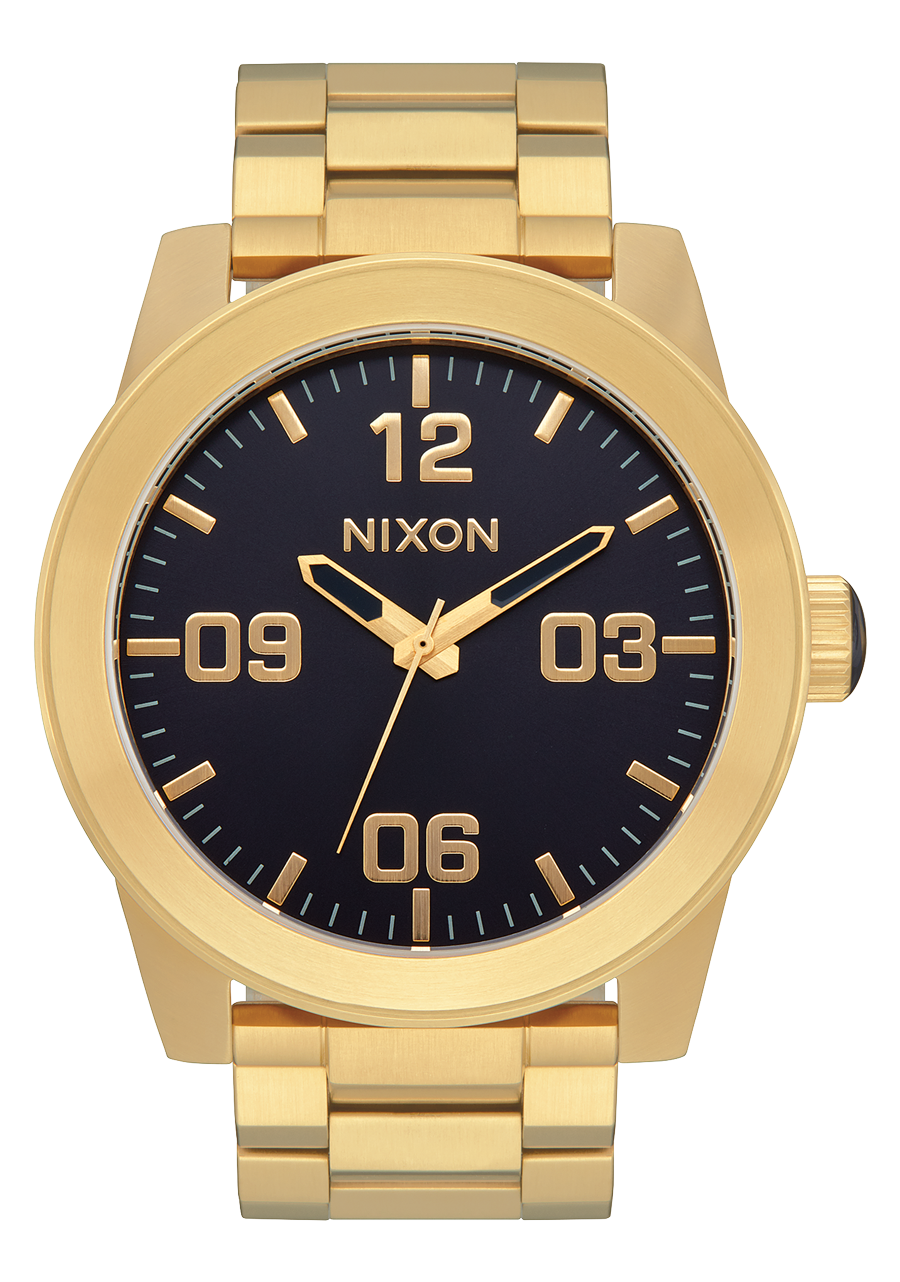 Nixon Mens Corporal Stainless Steel Watch Gold/Indigo