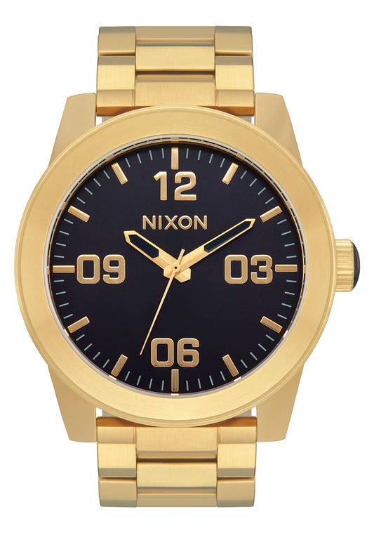 Nixon Mens Corporal Stainless Steel Watch Gold/Indigo