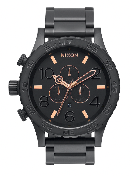 Nixon Mens 51-30 Chronograph Watch Black/Rose Gold