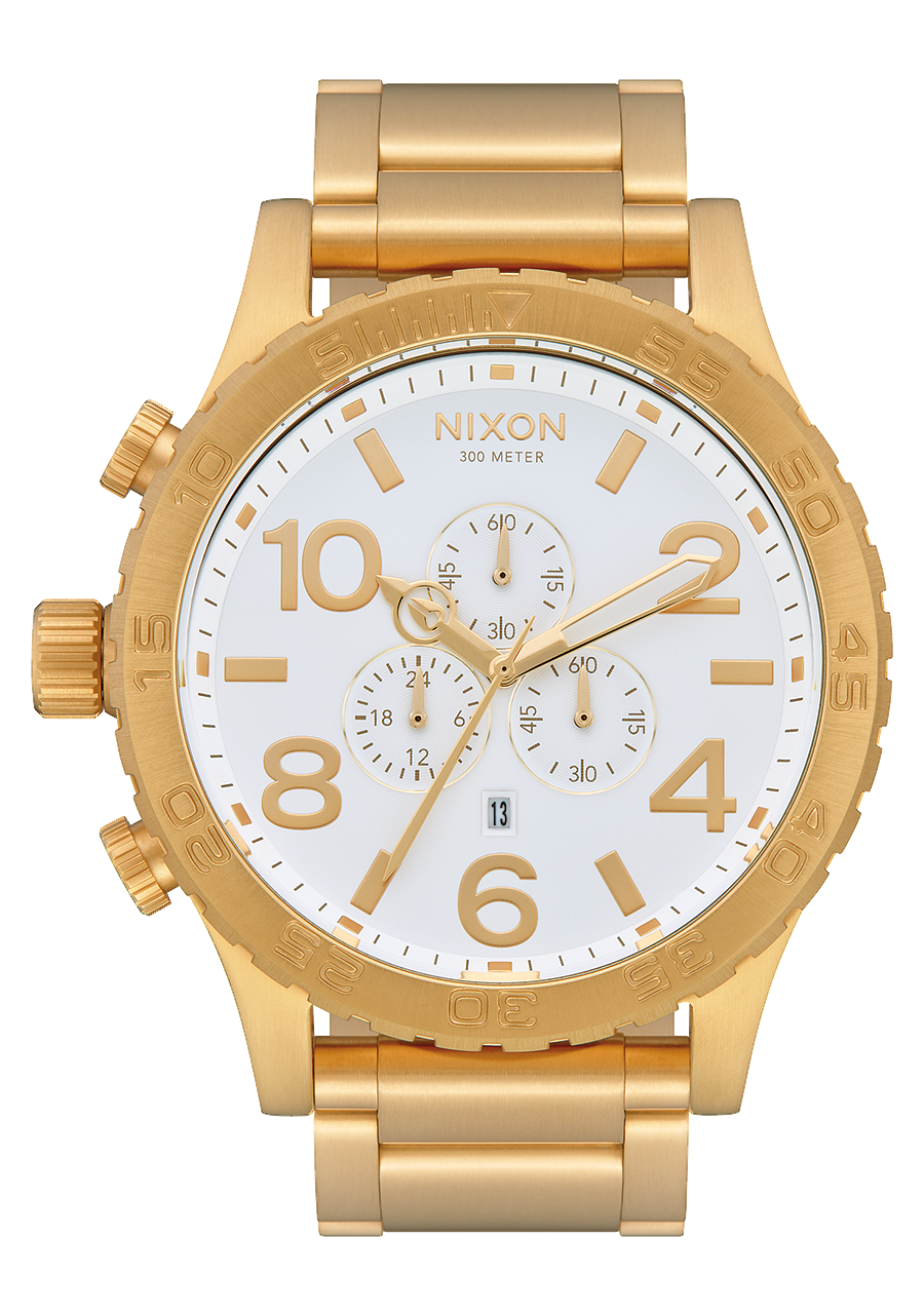 Nixon Mens 51-30 Chronograph Watch Gold/White