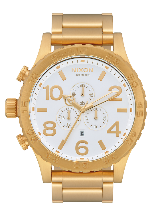 Nixon Mens 51-30 Chronograph Watch Gold/White