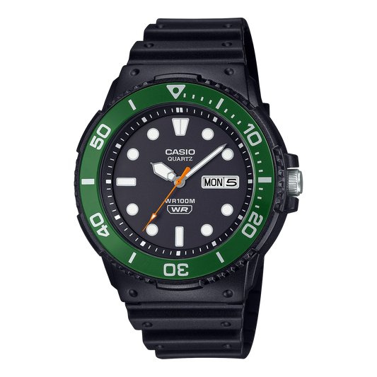 Casio 100M WR Rotating Bezel Watch MRW230H-1E3 Black/Green