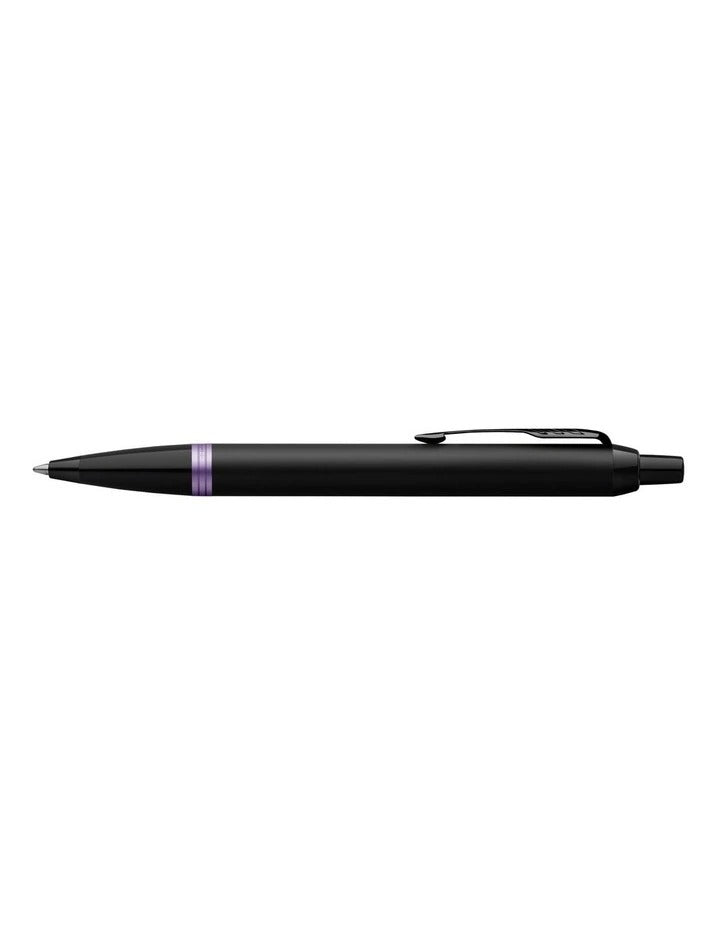 Parker IM Vibrant Rings Ballpoint Pen Satin Black Lacquer - Amethyst Purple