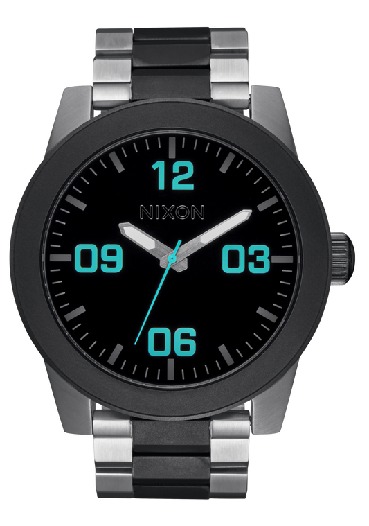 Nixon Mens Corporal Stainless Steel Watch - Silver / Gunmetal