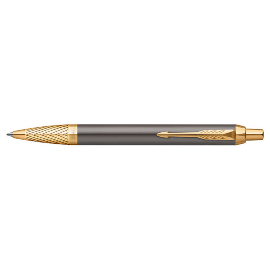 Parker IM Ballpoint Grey Lacquer Gold Cap Pen