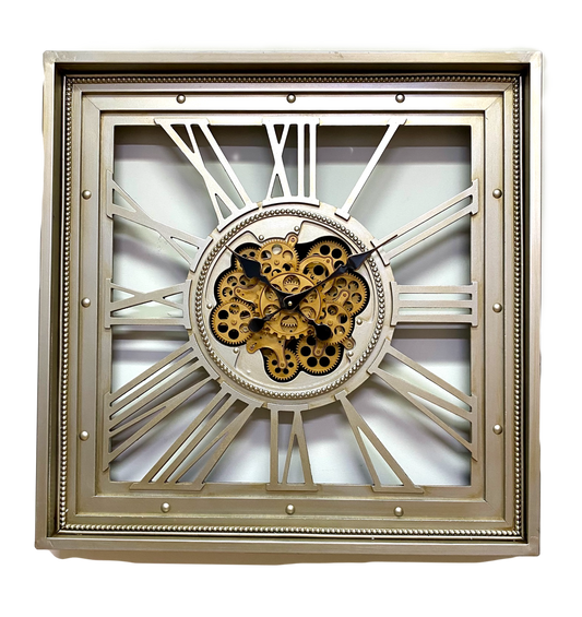 Cyan Rotary Gears Metal Wall Clock 79cm