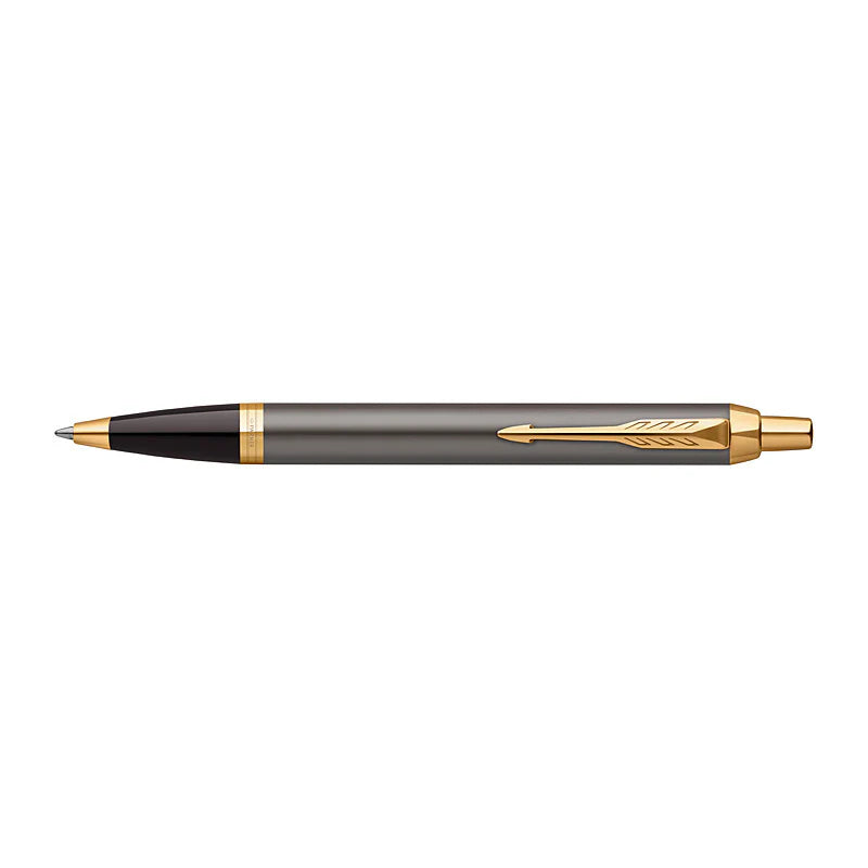 Parker IM Ballpoint Grey Gold Trim Pen