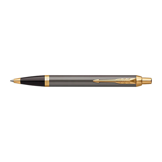 Parker IM Ballpoint Grey Gold Trim Pen
