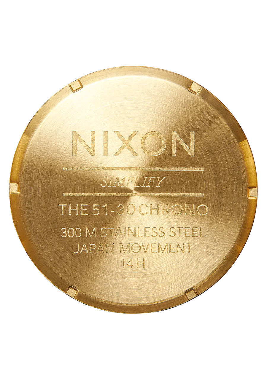 Nixon Mens 51-30 Chronograph Watch Black / Gold