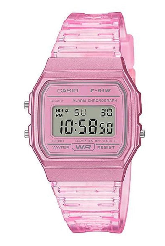 Casio F-91WS-4D Translucent Pink