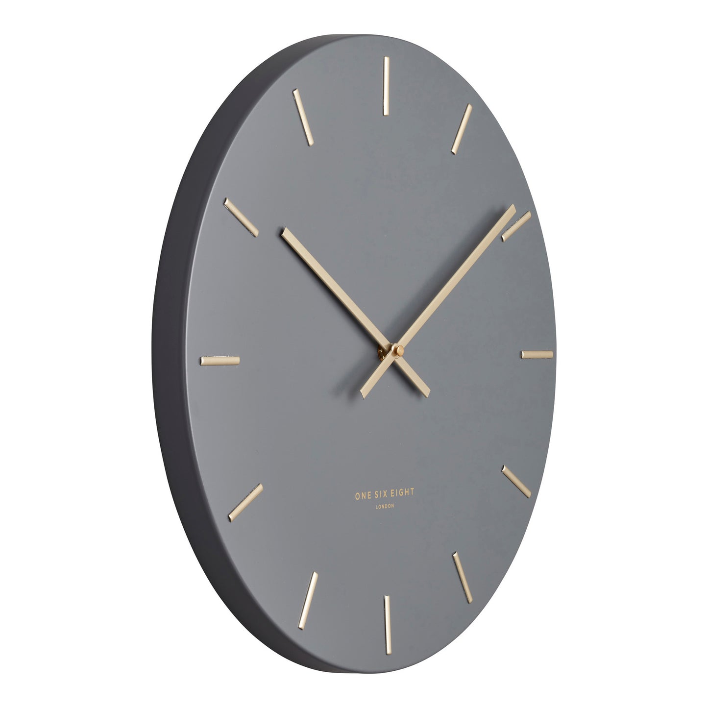 One Six Eight London Luca 60cm Charcoal Silent Wall Clock