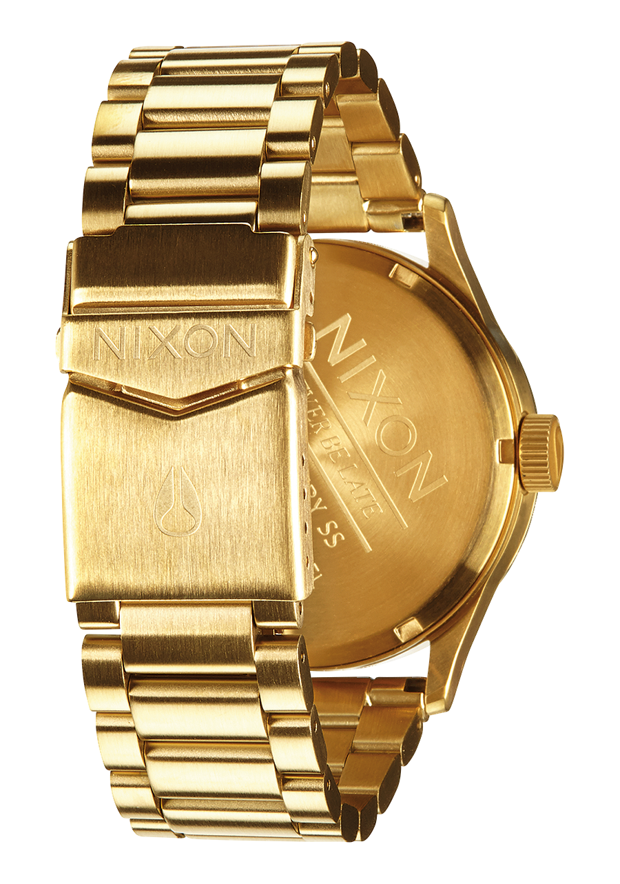 Nixon Mens Sentry SS Stainless Steel Watch All Gold