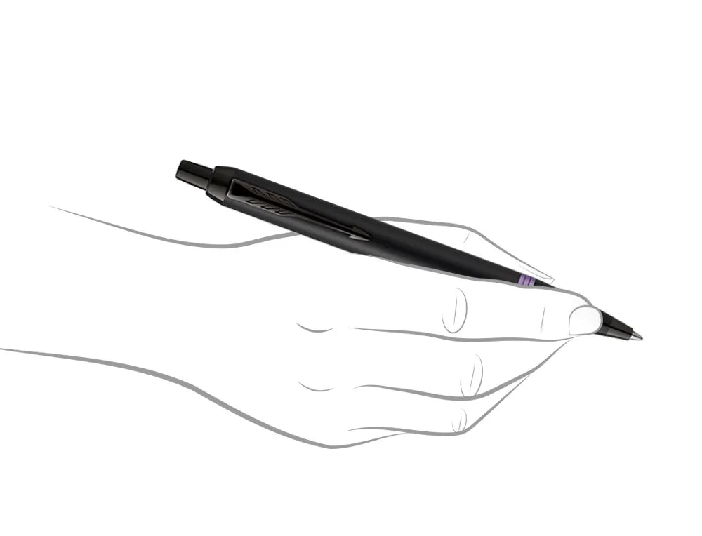 Parker IM Vibrant Rings Ballpoint Pen Satin Black Lacquer - Amethyst Purple