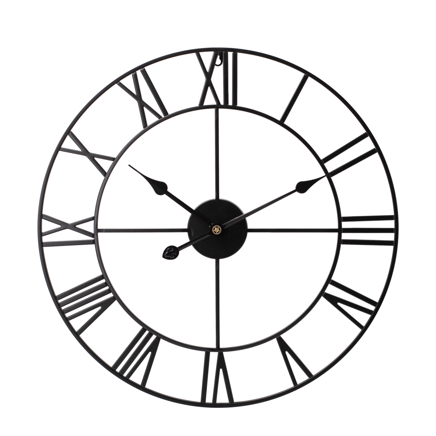 One Six Eight London Karl 60cm Black Frame Silent Wall Clock