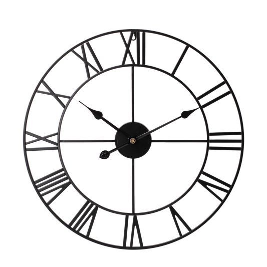 One Six Eight London Karl 60cm Black Frame Silent Wall Clock