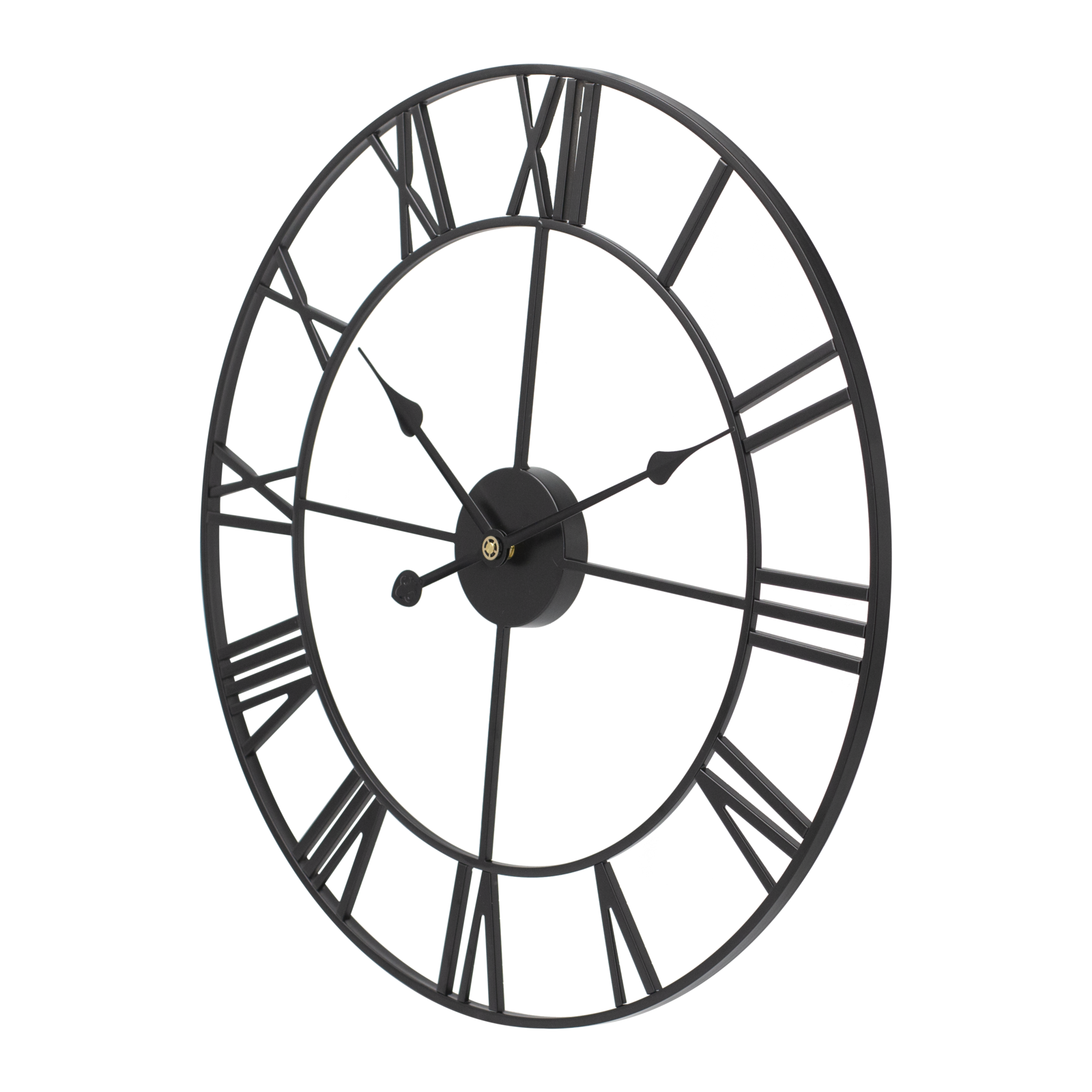 One Six Eight London Karl 60cm Black Frame Silent Wall Clock
