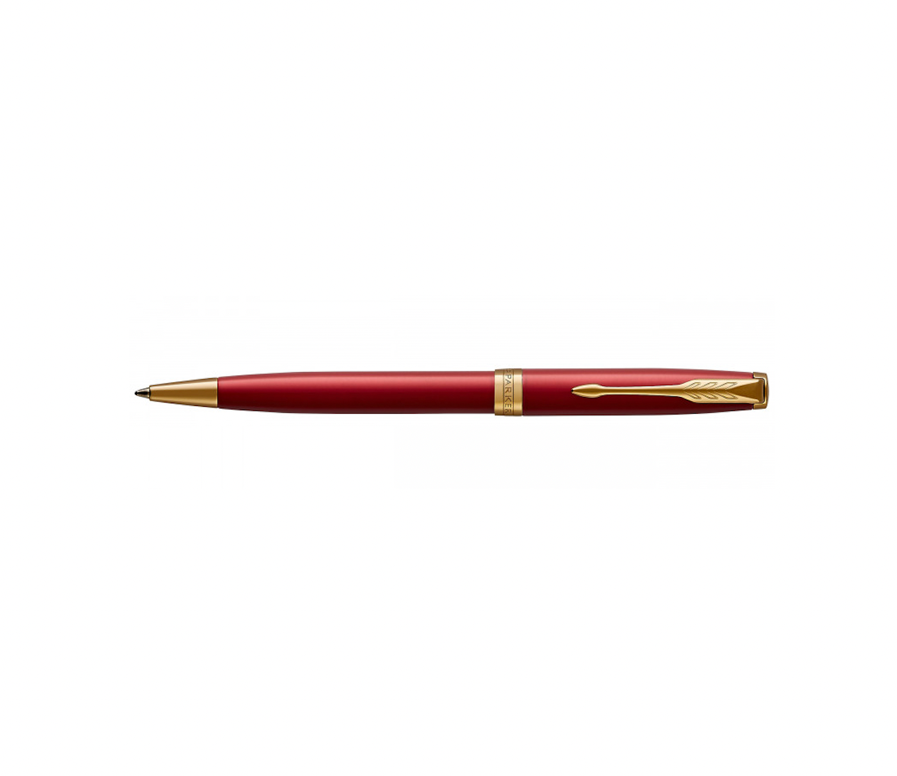 Parker Sonnet Red Lacquer Gold Trim Ballpoint Pen