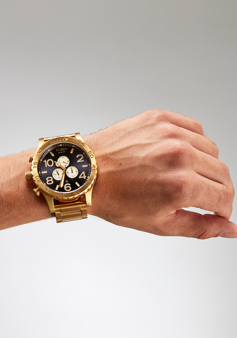 Nixon Mens 51-30 Chronograph Watch Gold / Indigo